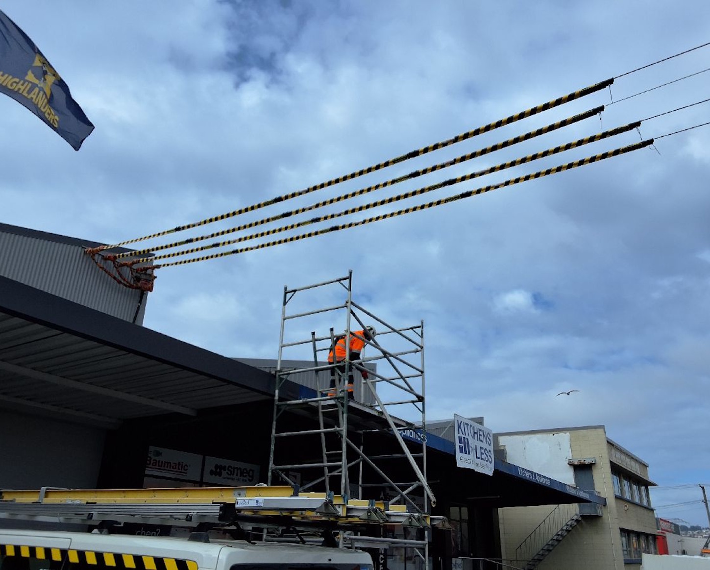 Installation of Tiger Tails / power line protection